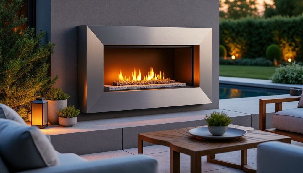 QUARUBA Satin RVS: stijlvolle en moderne buitenhaard van RENY voor je tuin