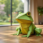 Papieren kikker vouwen origami : Stap voor stap